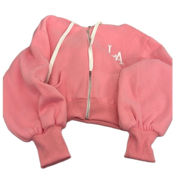 Fashion Nova Tops - Brand new pink LA zip up